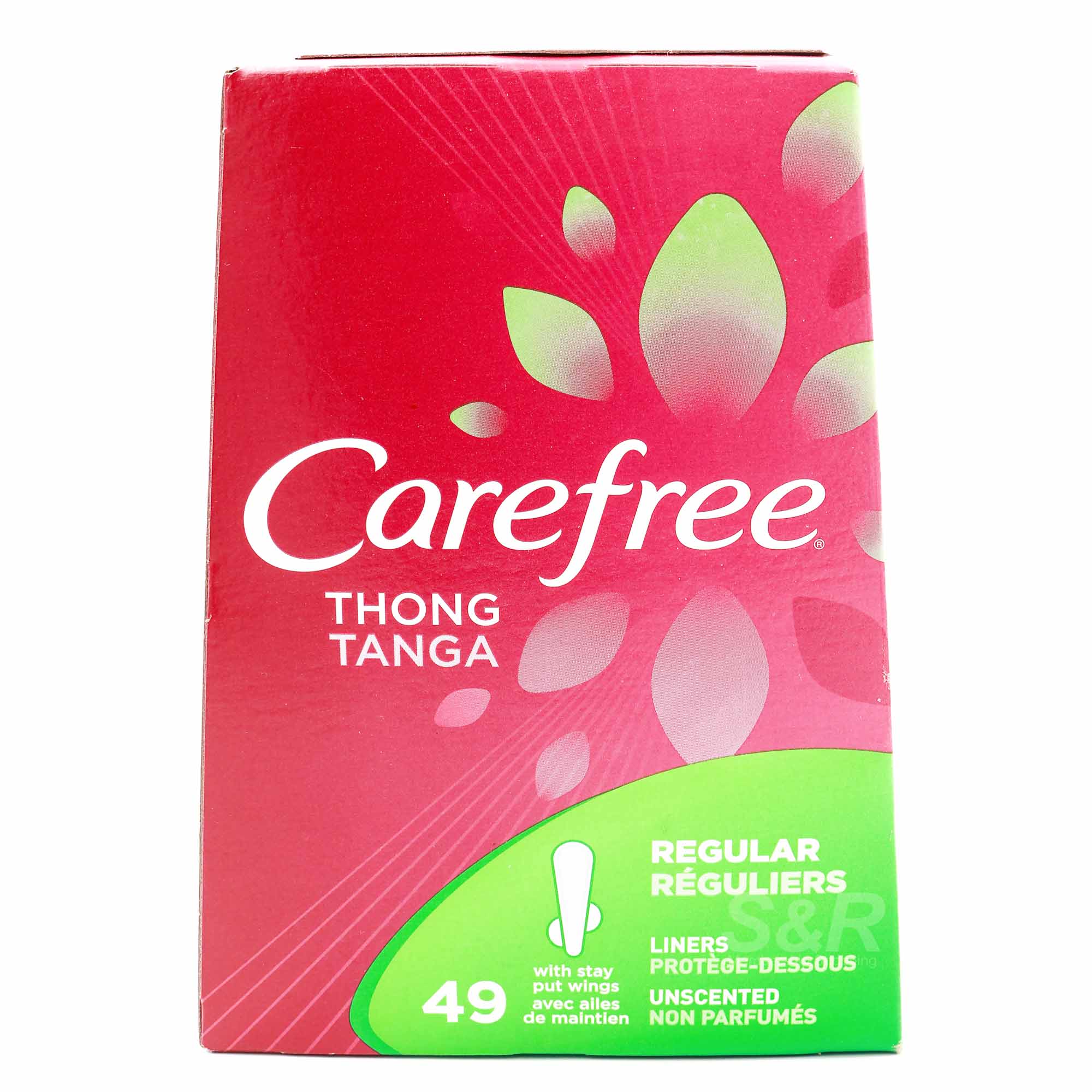 Carefree Thong Pantiliners Unscented with Wings 49pcs Carefree Thong Pantiliners Unscented with Wings 49pcs
